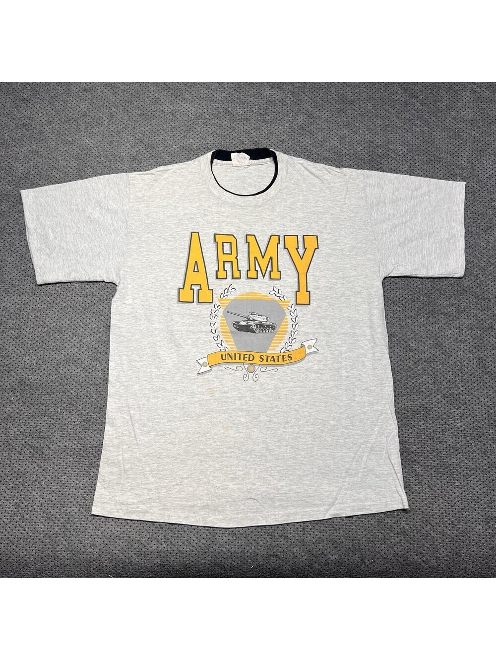 Vintage 1990S United States Army T-Shirt XL True Fan Rare Men’s White Gray
